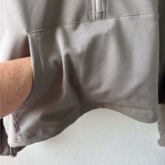 FKEEP Quarter Zip Long Sleeve Boxy Pullover Gray Size L Drawstring at Bottom NWT - Picture 4 of 14